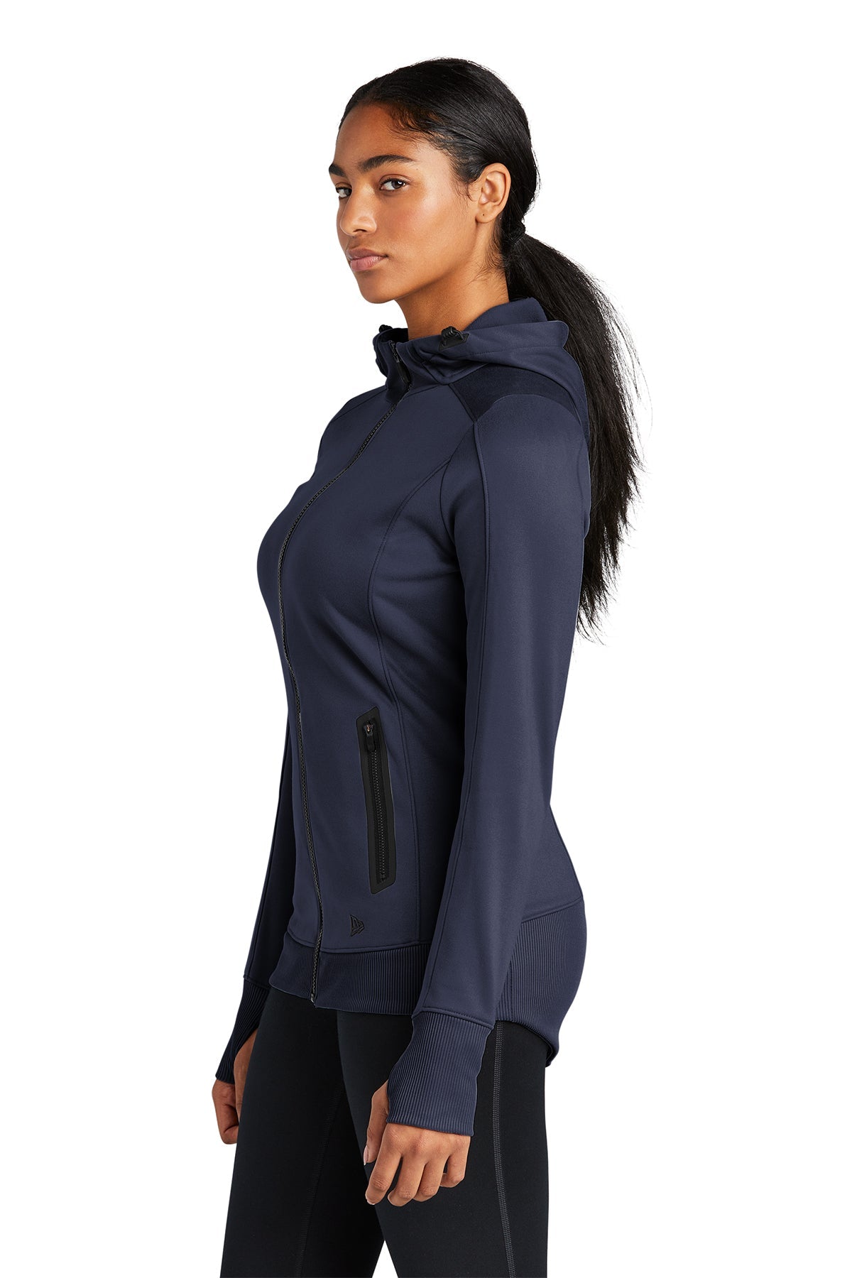 New Era Ladies Venue Custom Zip Hoodies, True Navy [Mosaic Animal Emergency and Specialty]