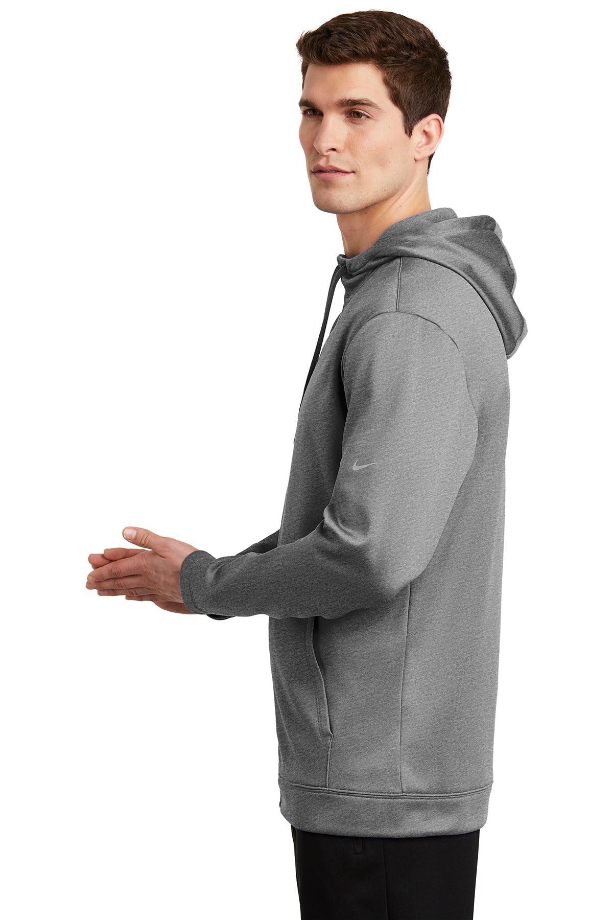 Nike ThermaFIT Customized Zip Hoodies, Dark Grey Heather