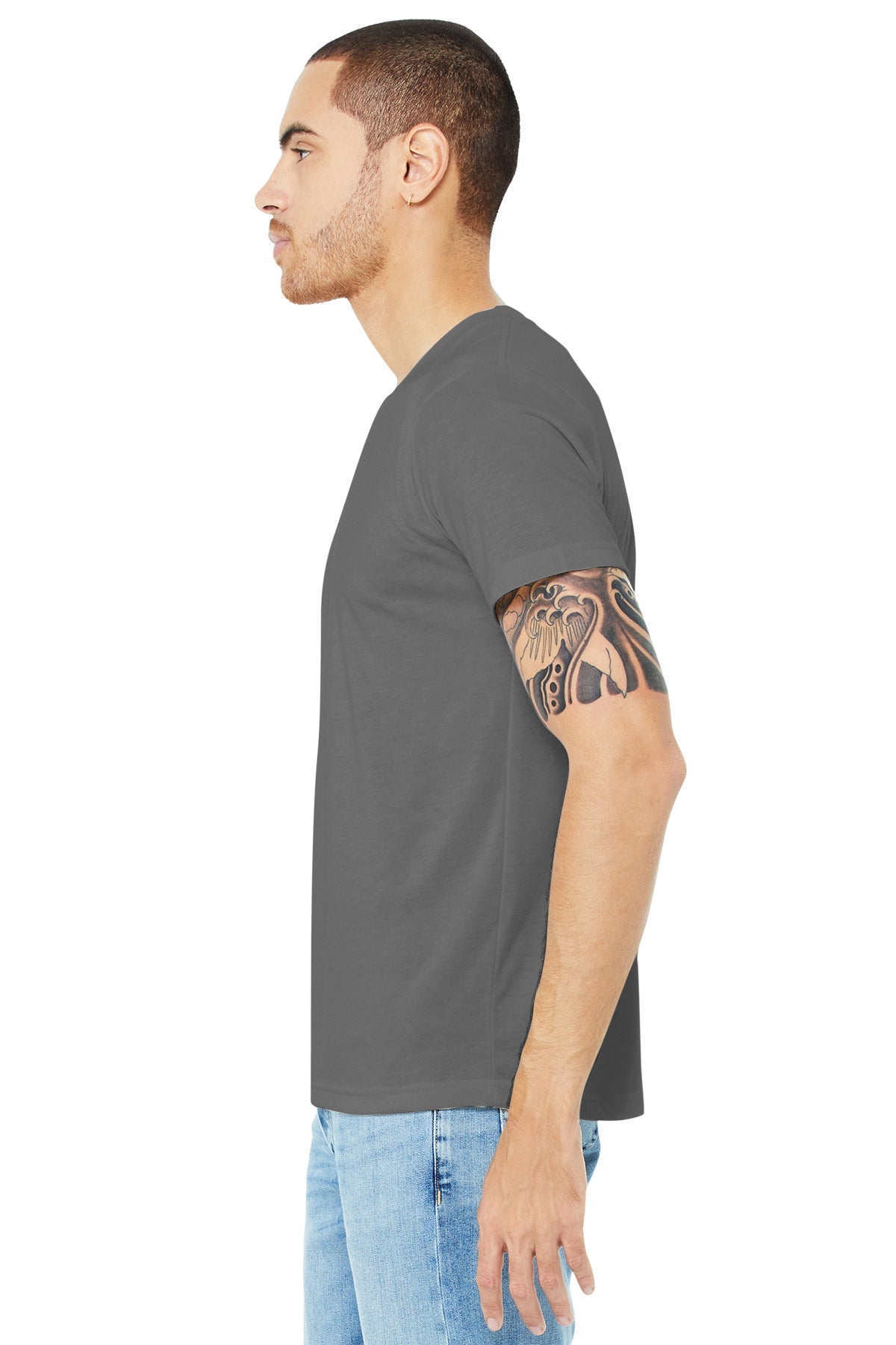 bella + canvas unisex made in the usa jersey short sleeve t-shirt 3001u asphalt