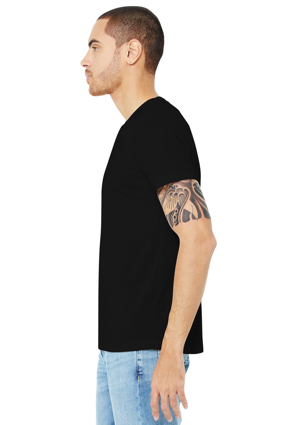 bella + canvas unisex made in the usa jersey short sleeve t-shirt 3001u black