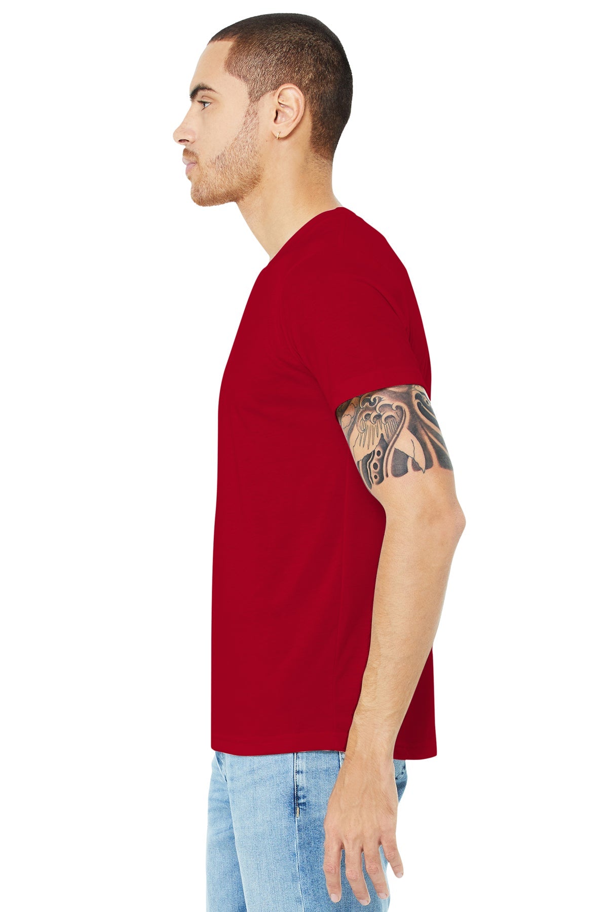 bella + canvas unisex made in the usa jersey short sleeve t-shirt 3001u red