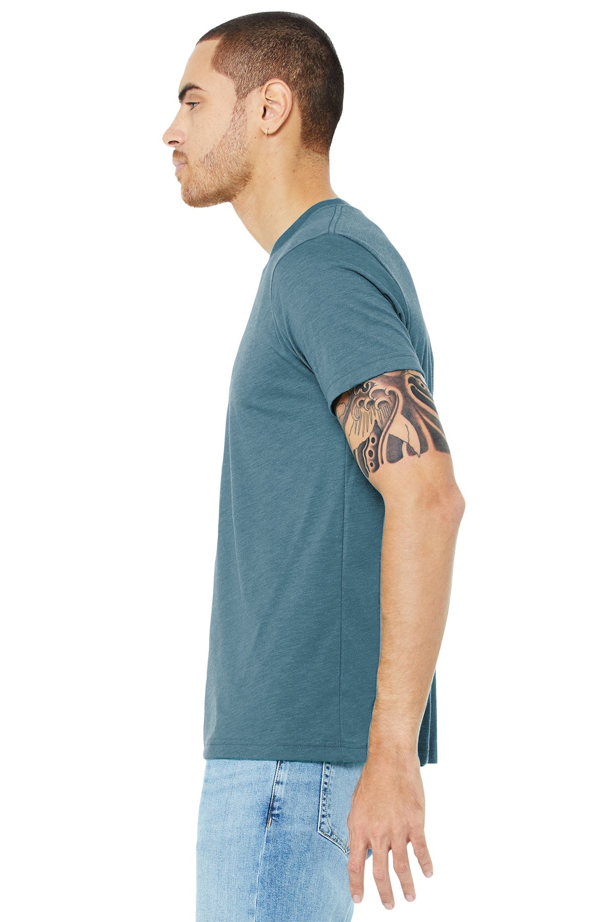bella + canvas unisex triblend short sleeve t-shirt 3413c denim triblend