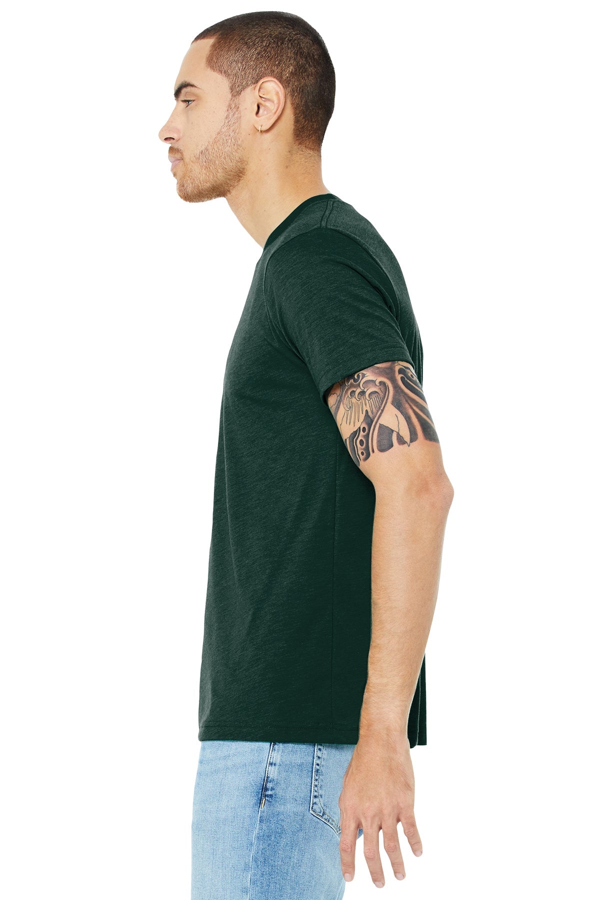 bella + canvas unisex triblend short sleeve t-shirt 3413c emerald triblend