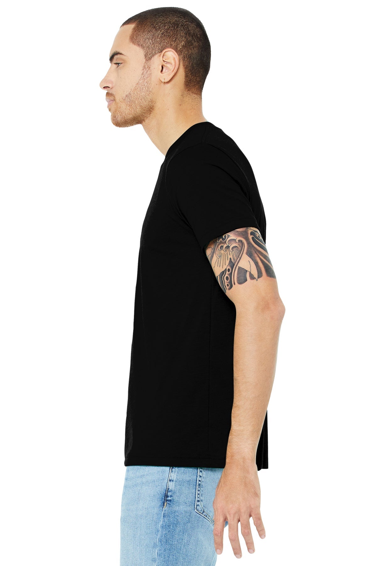 bella + canvas unisex triblend short sleeve t-shirt 3413c sld blk triblend