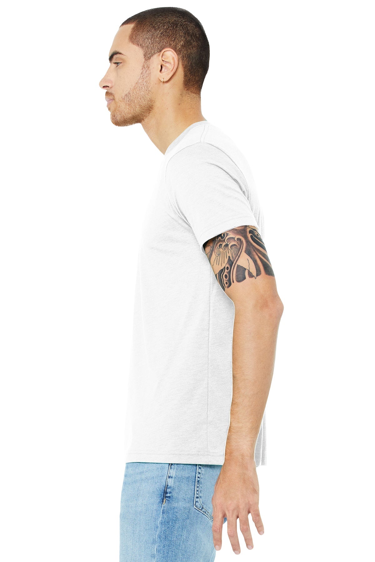 bella + canvas unisex triblend short sleeve t-shirt 3413c solid wht trblnd