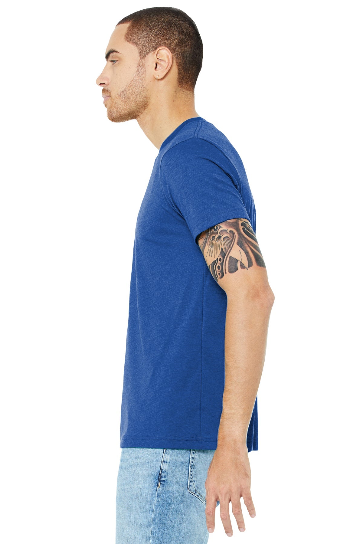 bella + canvas unisex triblend short sleeve t-shirt 3413c true royal trbln