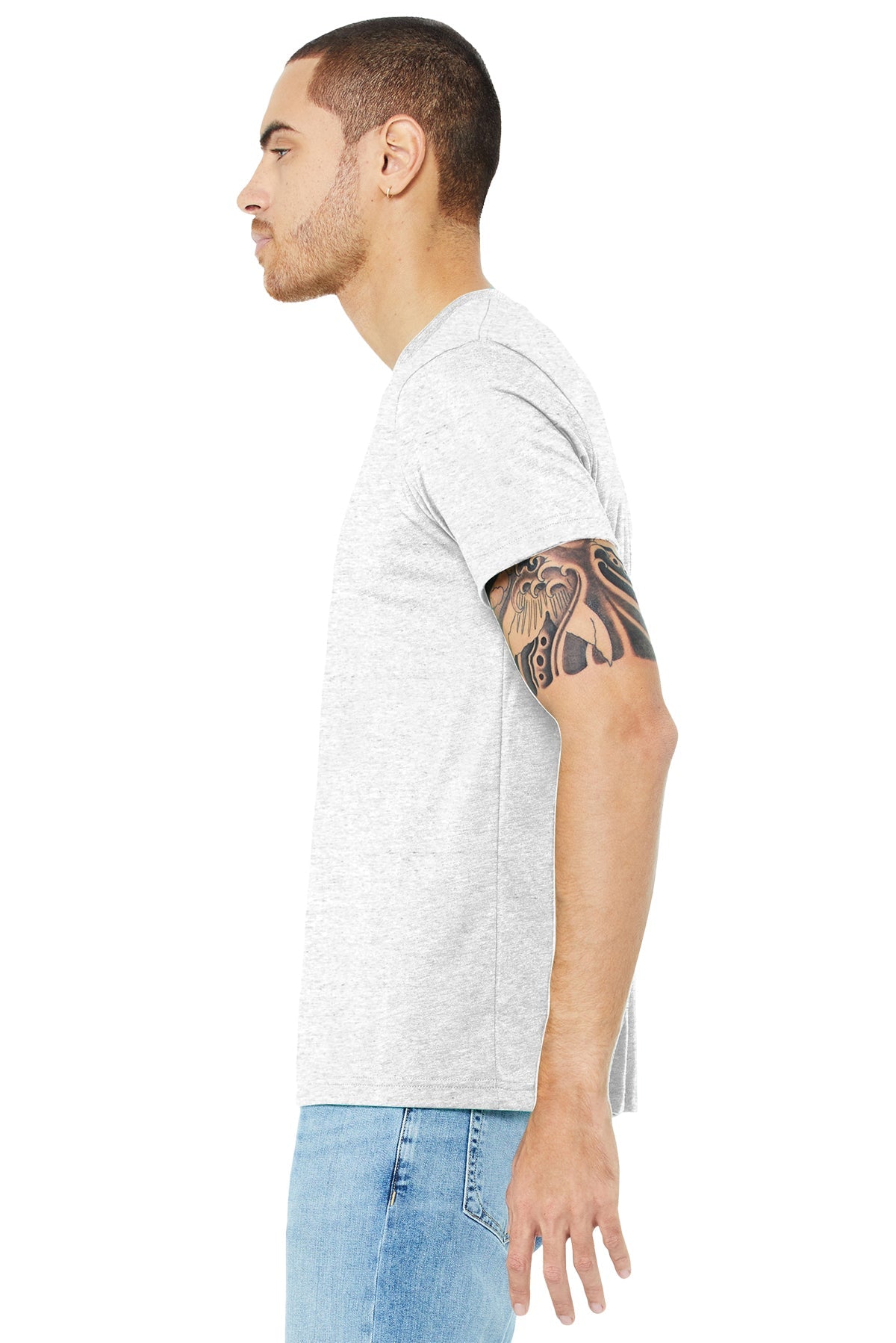 bella + canvas unisex triblend short sleeve t-shirt 3413c wht flck trblnd