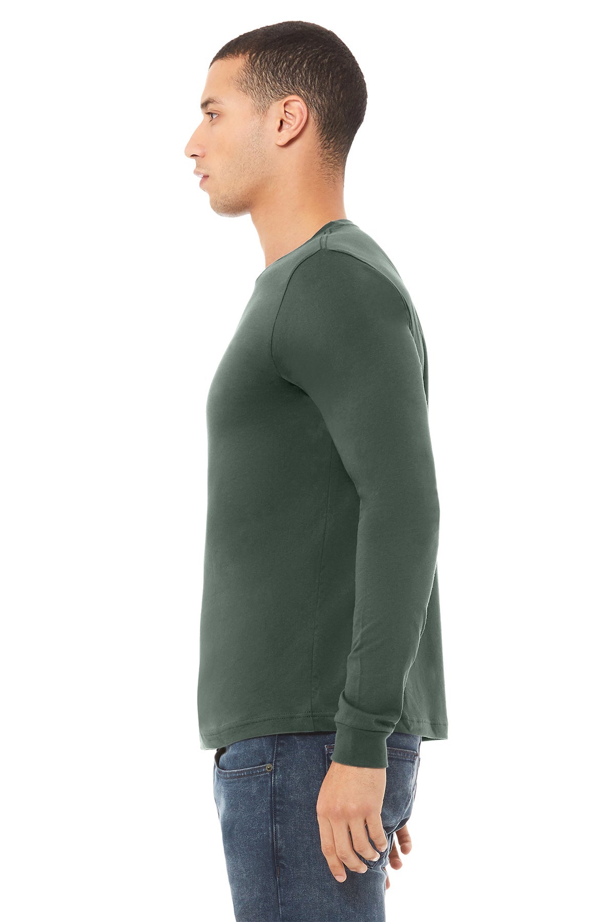 bella + canvas unisex jersey long sleeve t-shirt 3501 military green