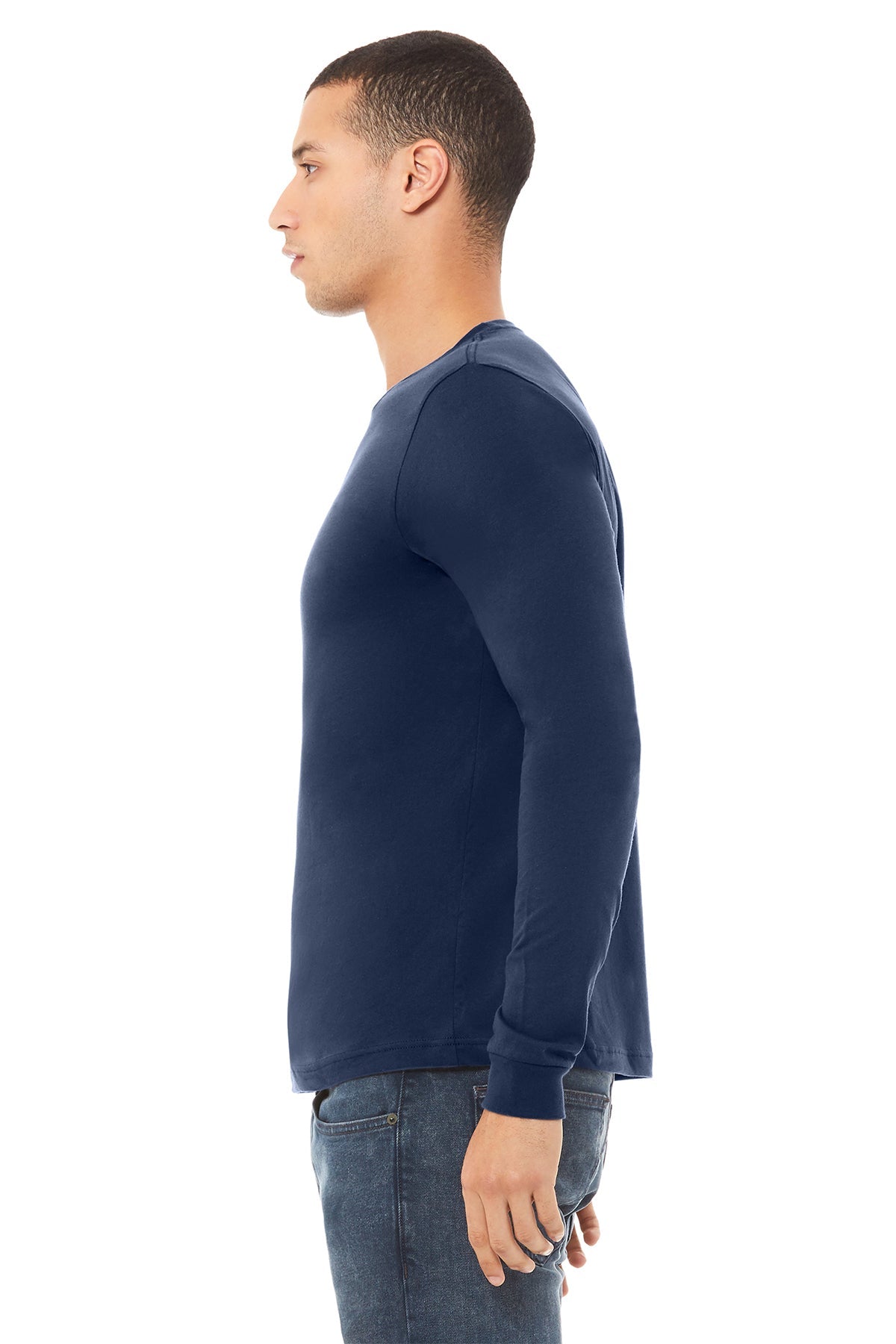 bella + canvas unisex jersey long sleeve t-shirt 3501 navy