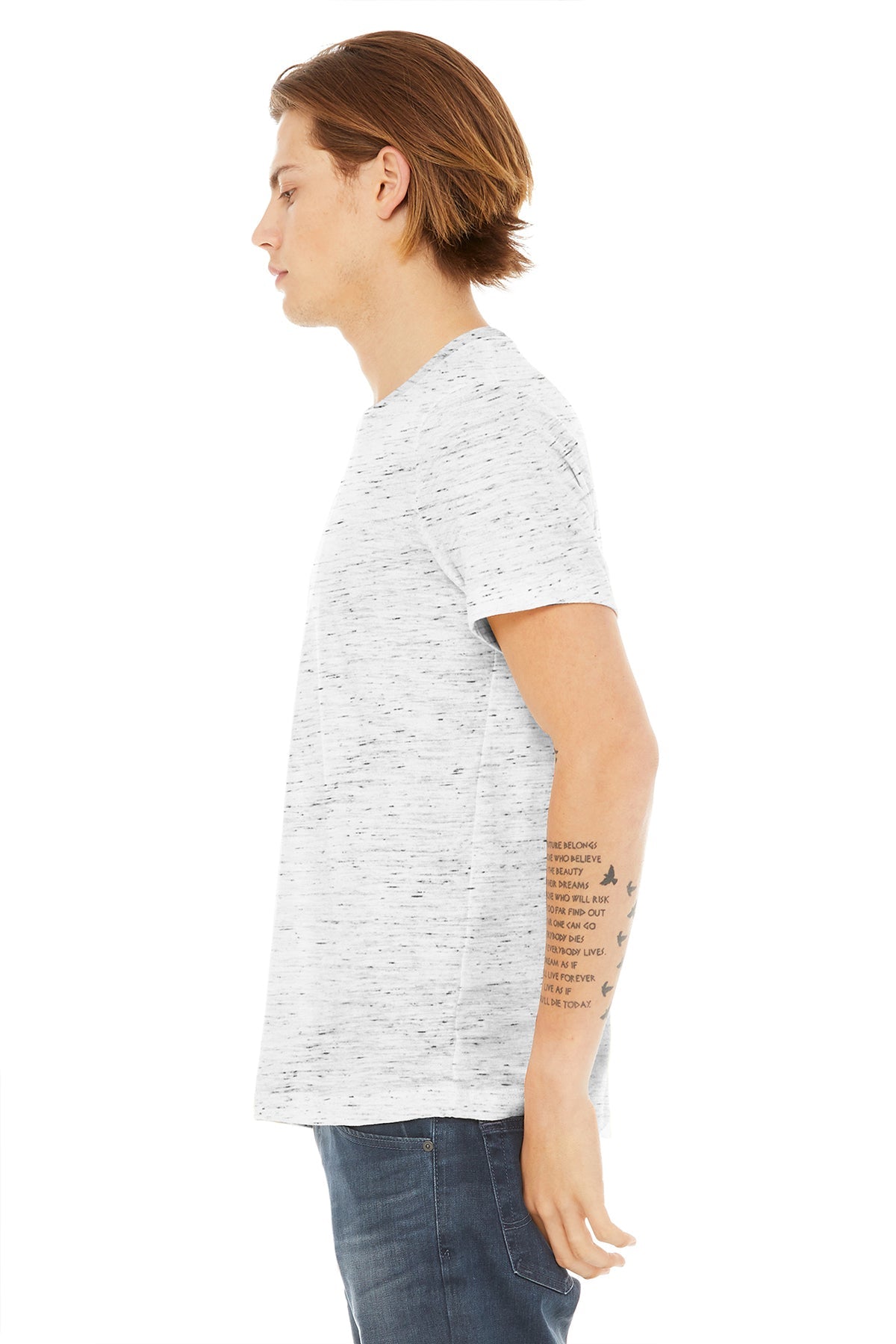 bella + canvas unisex poly-cotton short sleeve t-shirt 3650 white marble