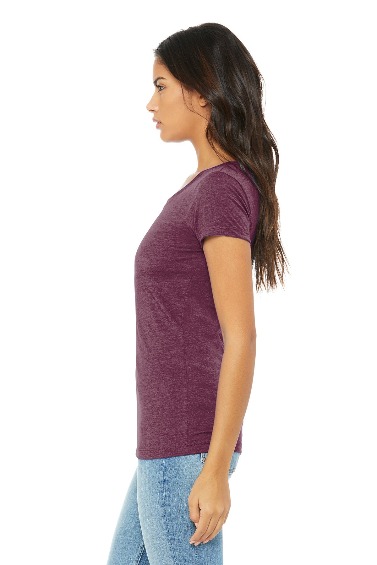 bella + canvas ladies triblend short sleeve t-shirt b8413 maroon triblend