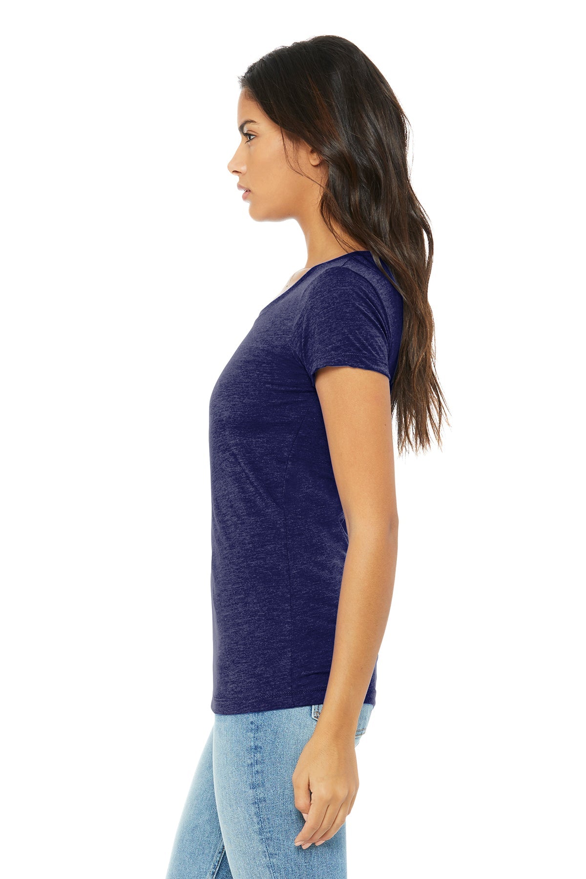 bella + canvas ladies triblend short sleeve t-shirt b8413 navy triblend
