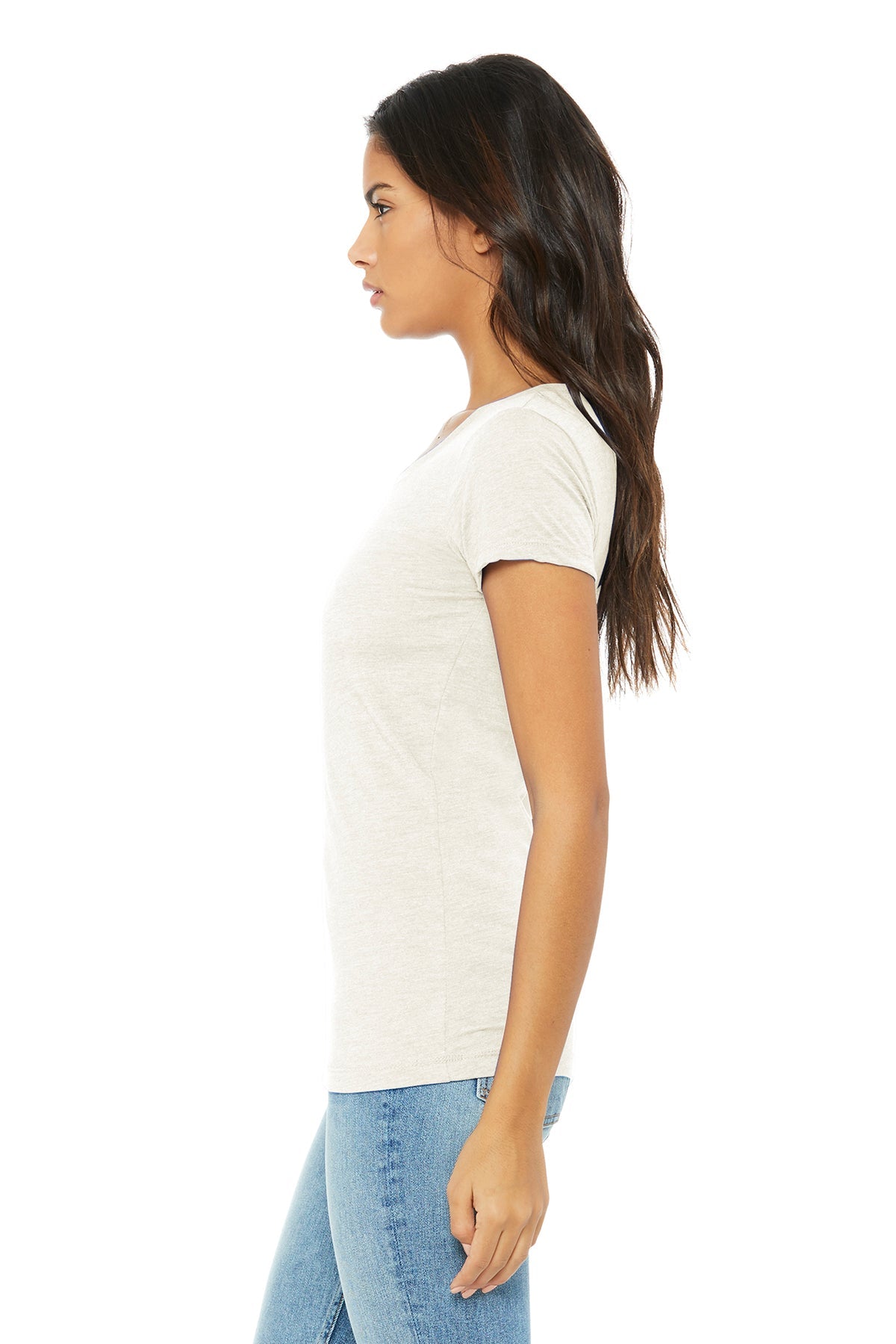 bella + canvas ladies triblend short sleeve t-shirt b8413 oatmeal triblend