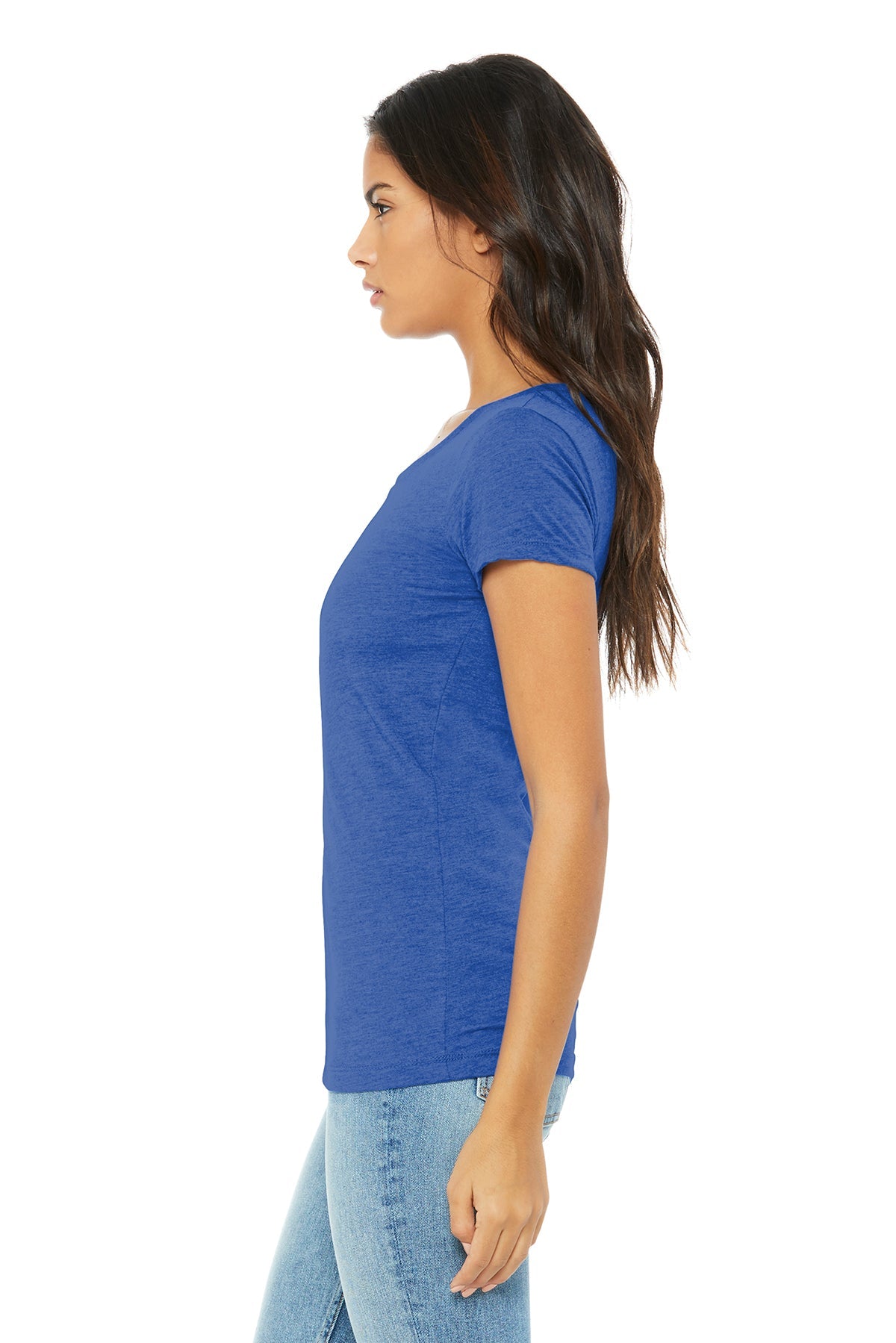 bella + canvas ladies triblend short sleeve t-shirt b8413 true royal trbln