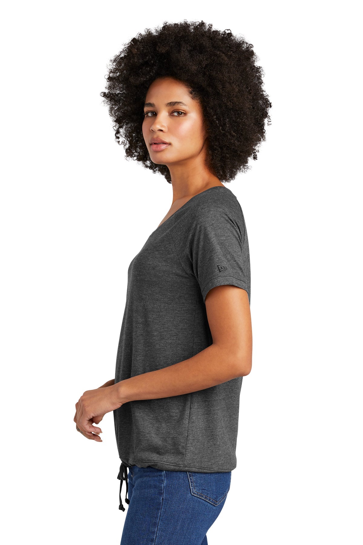 New Era Ladies Tri-Blend Performance Printed Tee's, Dark Graphite