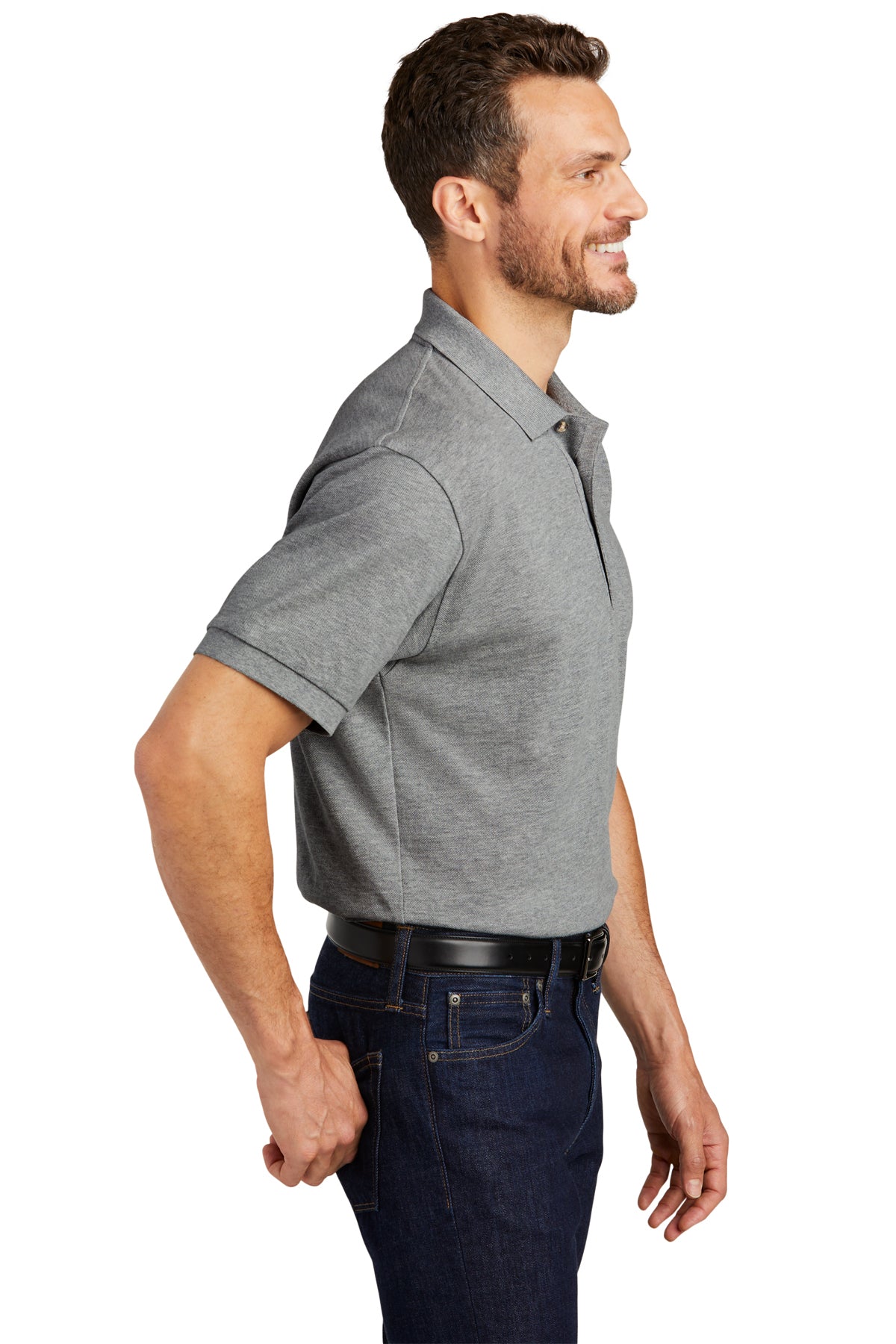 port authority_k420 _oxford_company_logo_polos