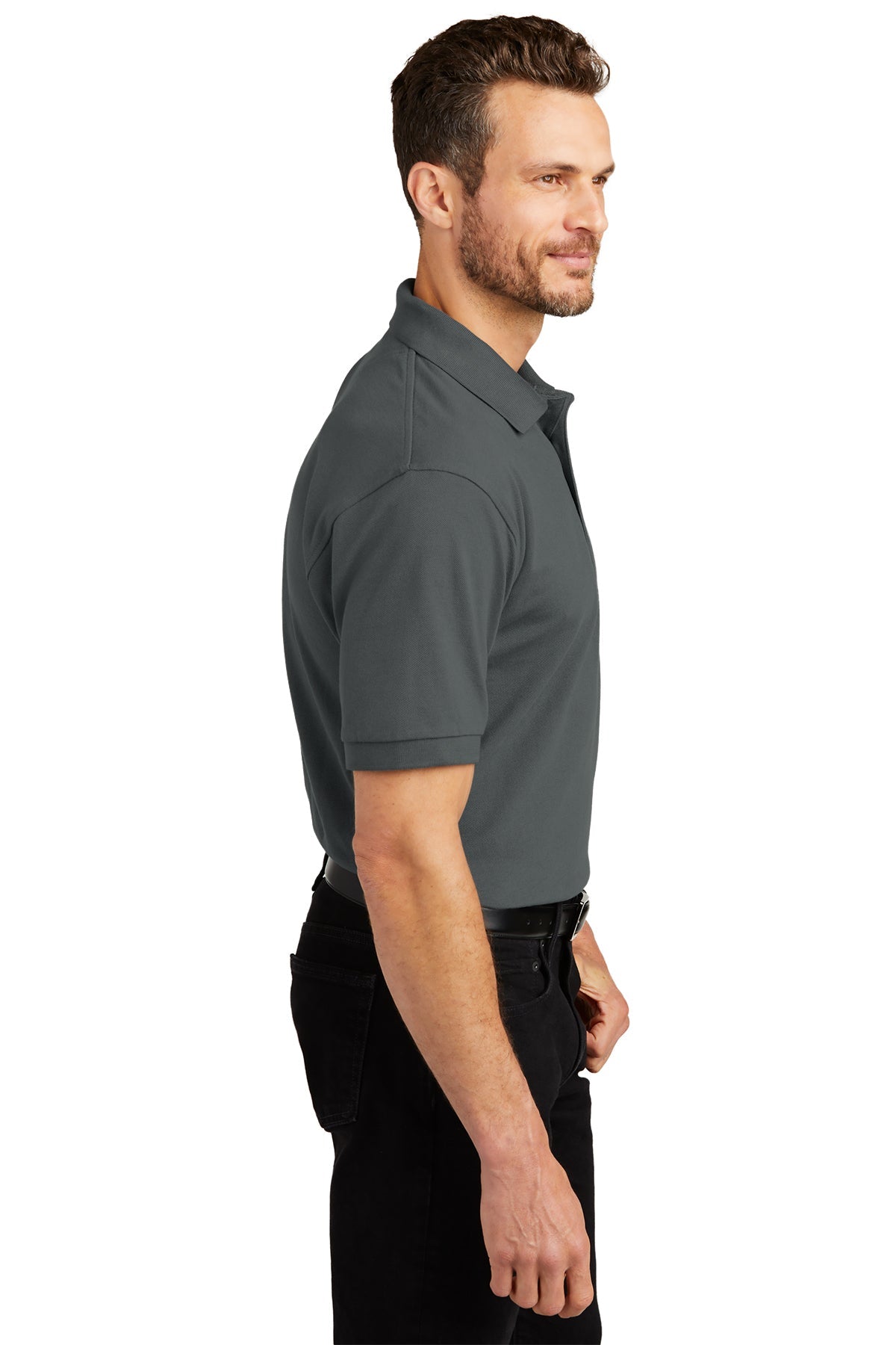 port authority_k420 _steel grey_company_logo_polos