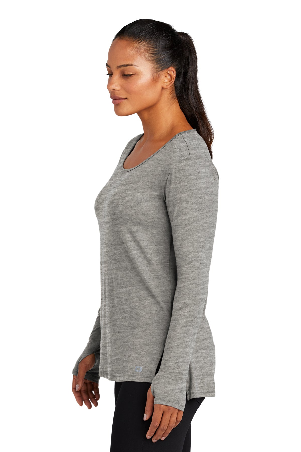 OGIO Ladies Luuma Long Sleeve Customized Tunics, Petrol Grey [Shelter of Flint]
