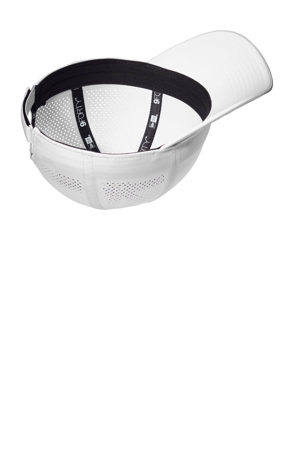 New Era Perforated Performance Custom Caps, White
