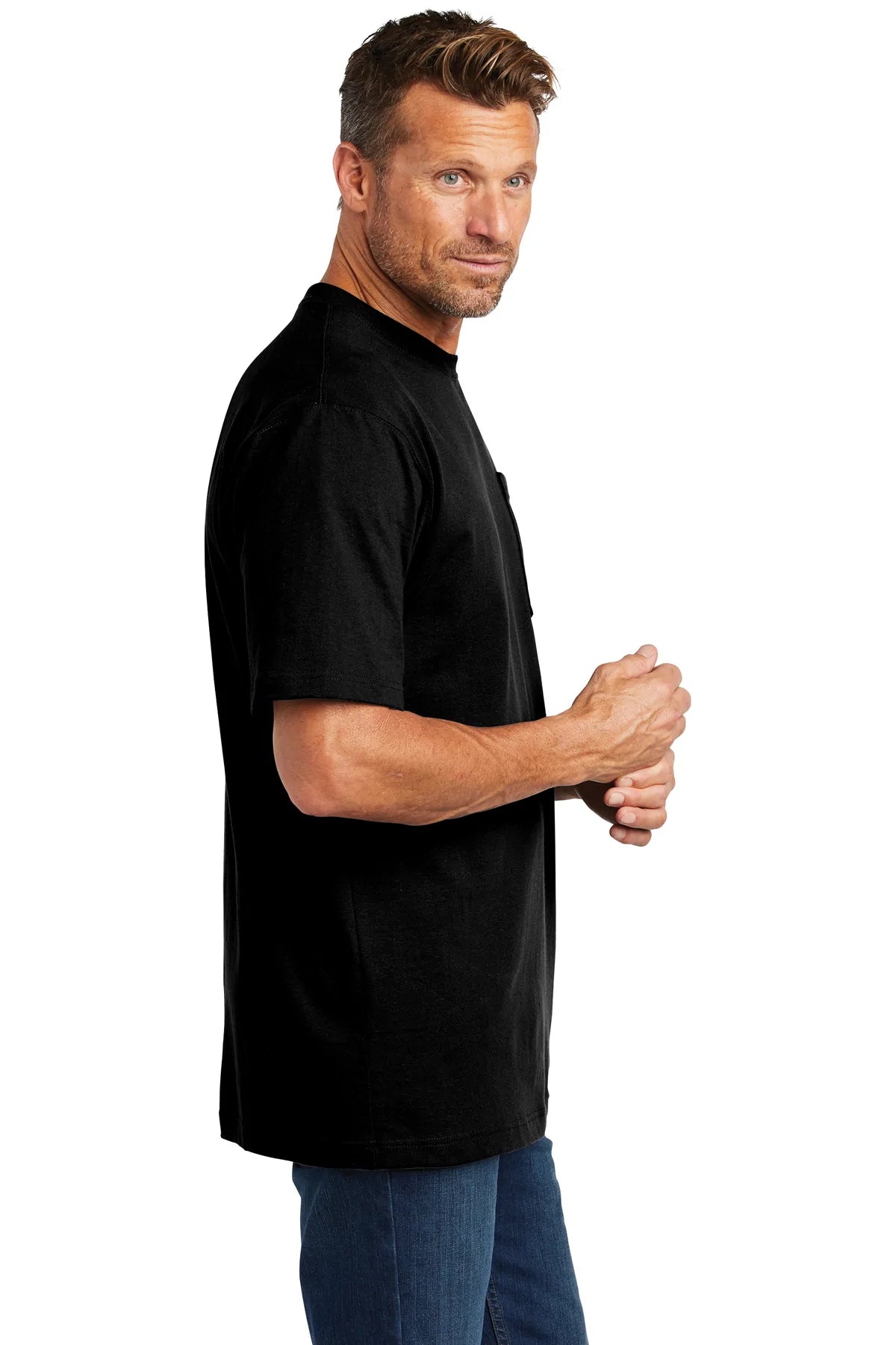 Carhartt Workwear Custom Pockets T-Shirts, Black [Milford Mining Company Utah]