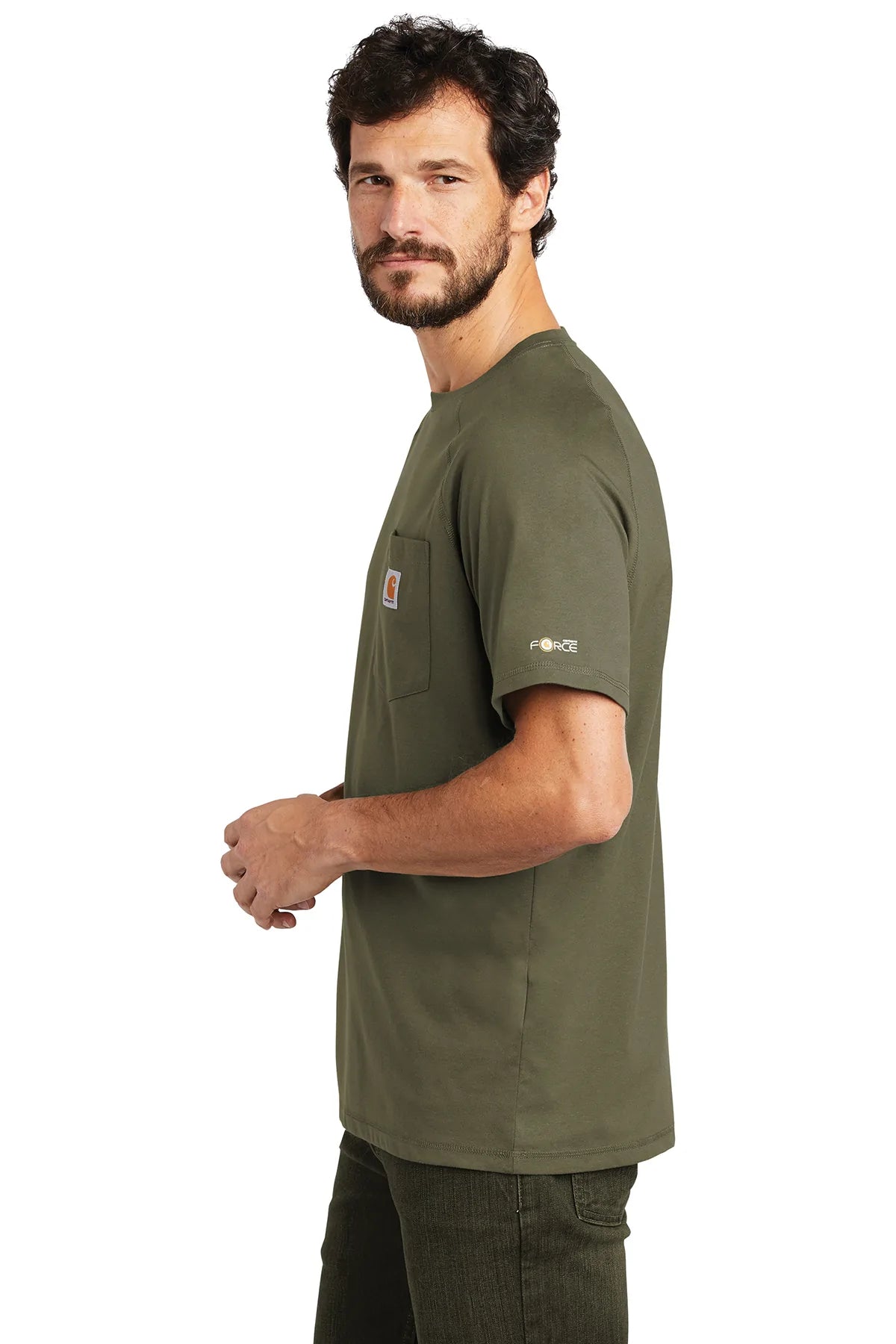 carhartt force cotton delmont short sleeve t-shirt ct100410 moss