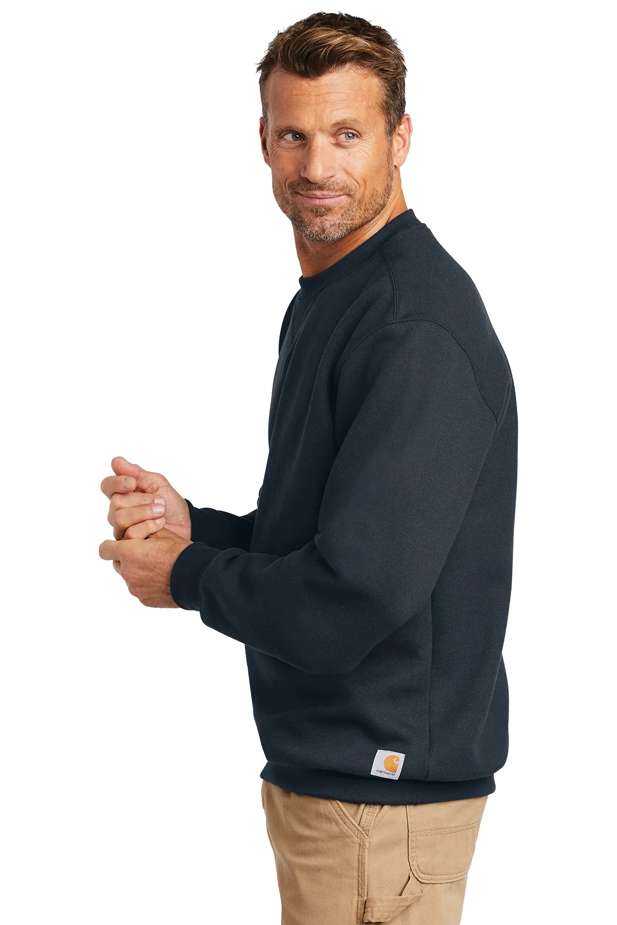 carhartt_ctk124 _new navy_company_logo_sweatshirts