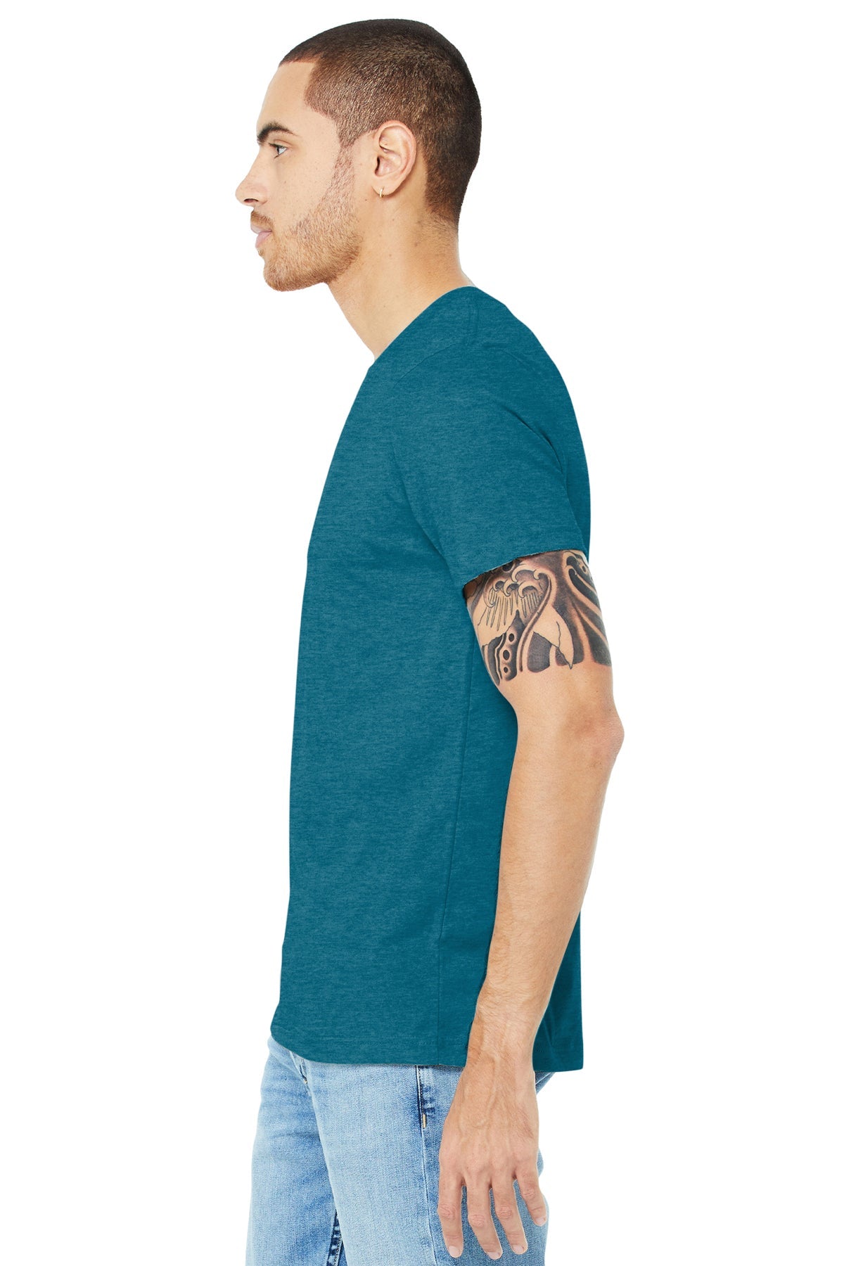 bella + canvas unisex jersey short sleeve t-shirt 3001c heathr deep teal