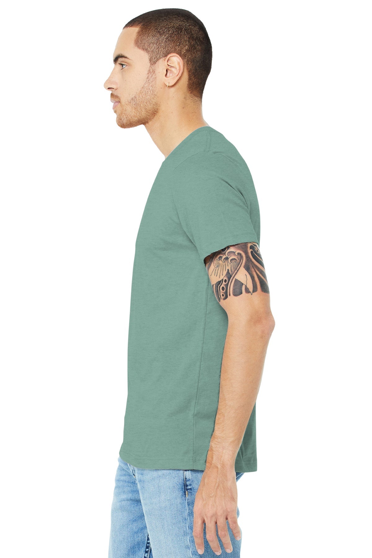 bella + canvas unisex jersey short sleeve t-shirt 3001c hthr dusty blue