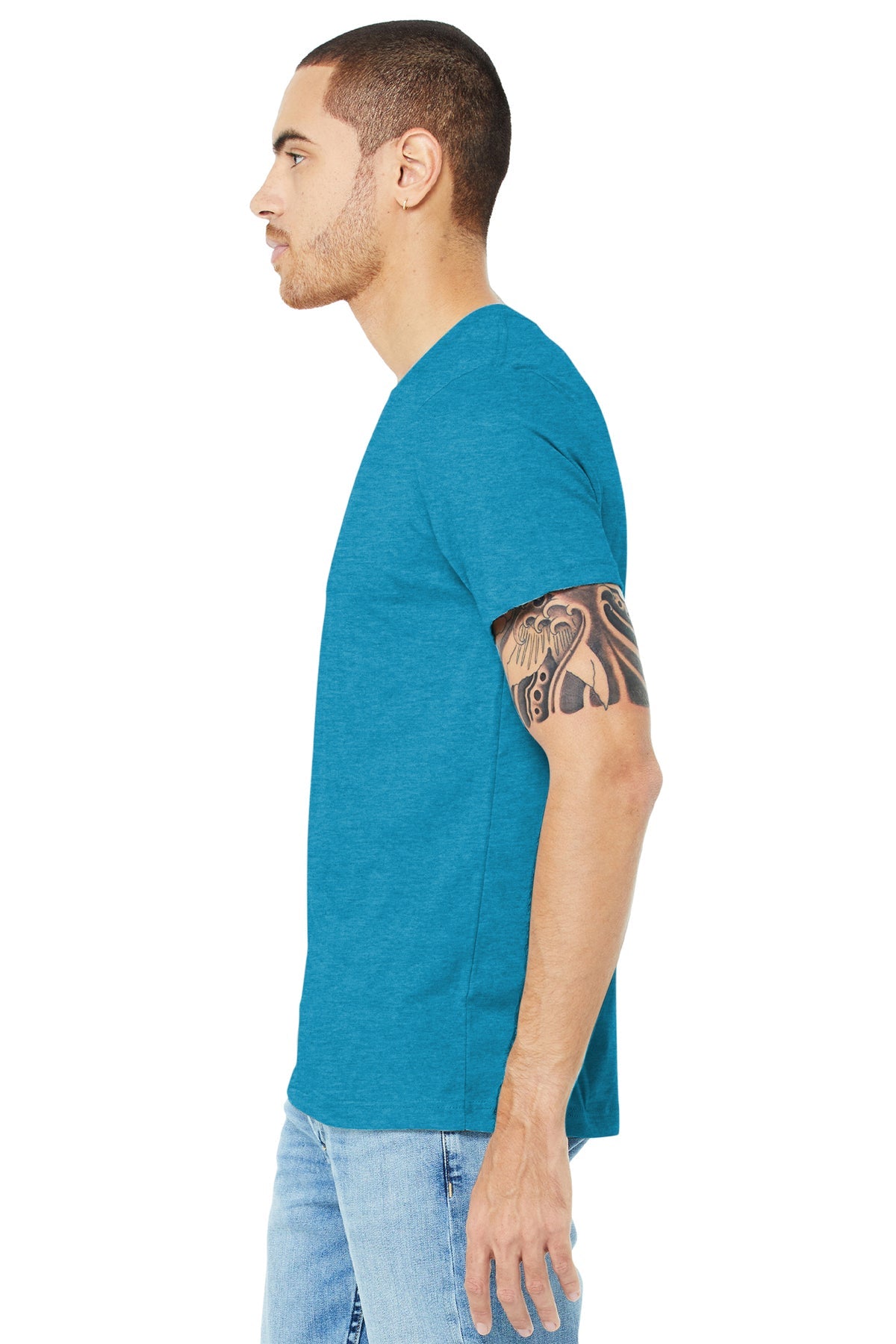 bella + canvas unisex jersey short sleeve t-shirt 3001c heather aqua
