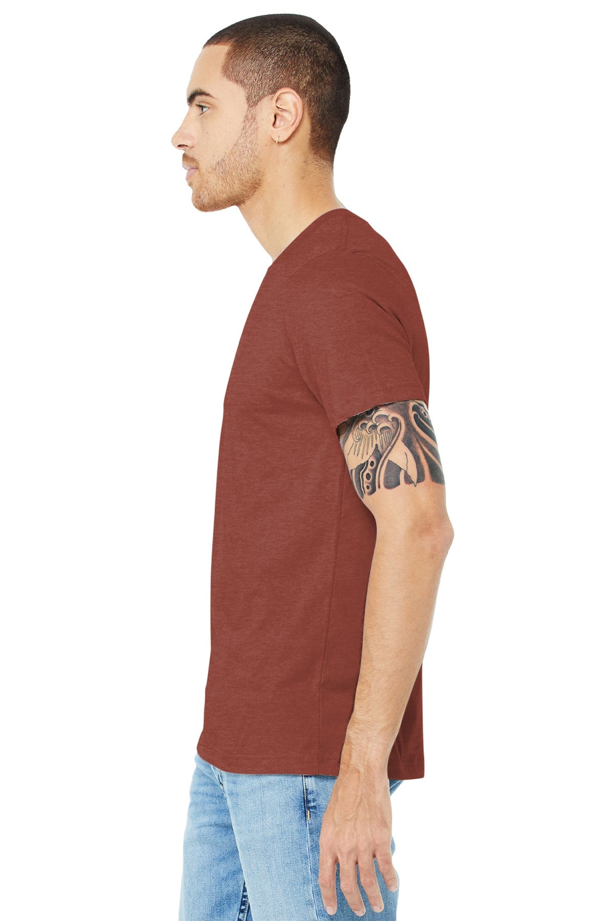 bella + canvas unisex jersey short sleeve t-shirt 3001c heather clay