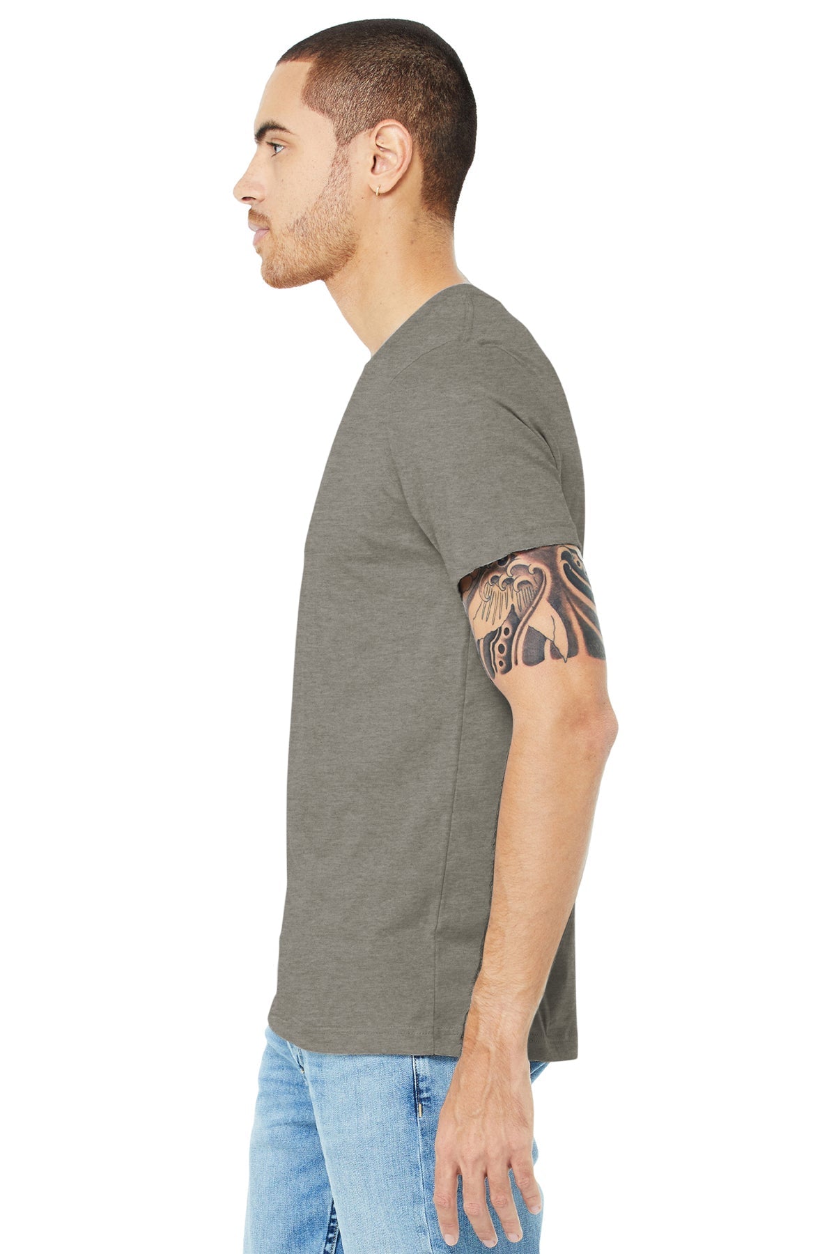 bella + canvas unisex jersey short sleeve t-shirt 3001c heather stone