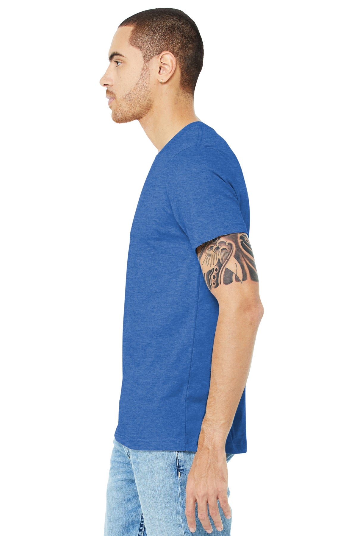bella + canvas unisex jersey short sleeve t-shirt 3001c hthr true royal