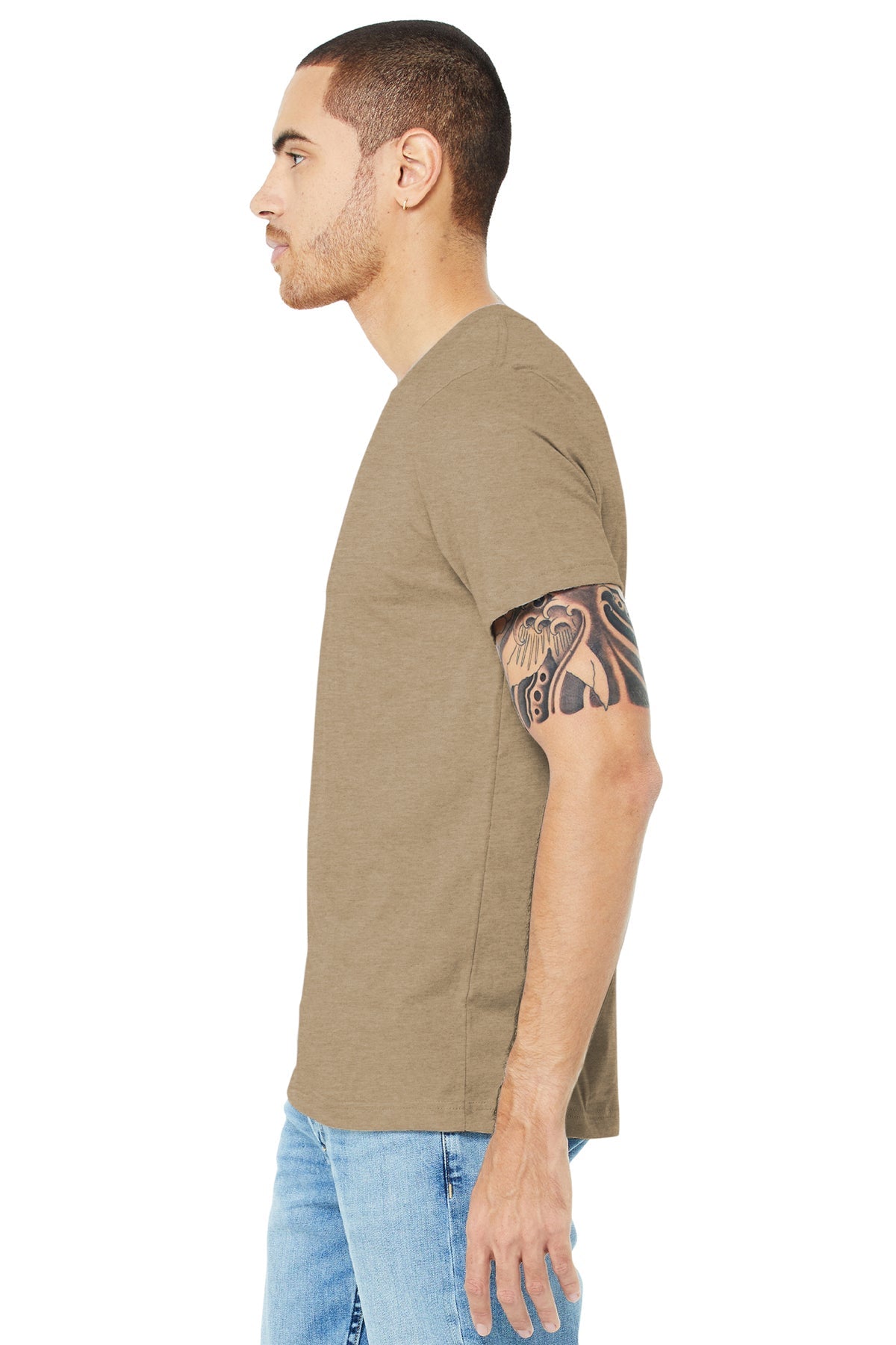 bella + canvas unisex jersey short sleeve t-shirt 3001c heather tan