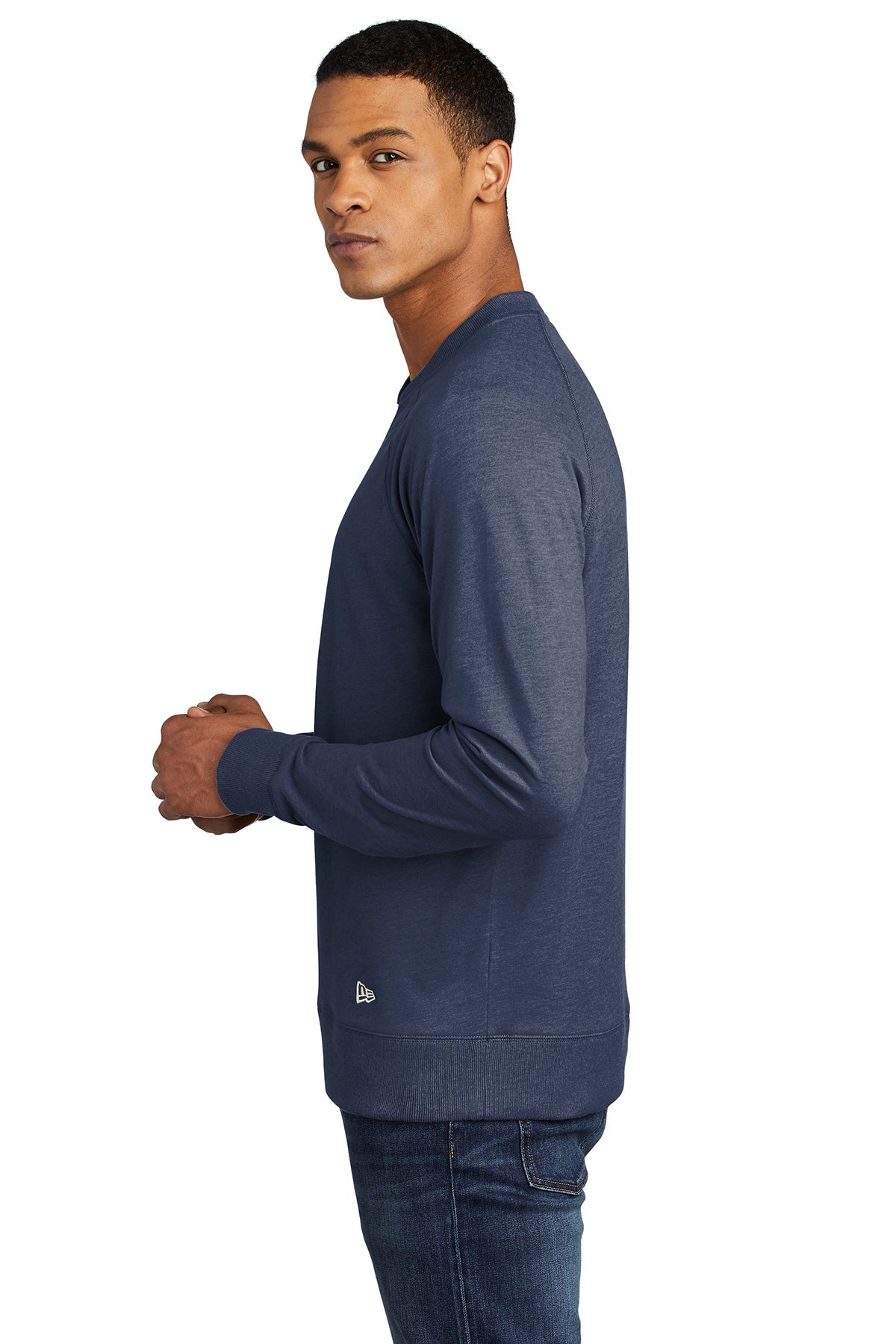 New Era Sueded Cotton Blend Custom Quarter Zips, True Navy Heather
