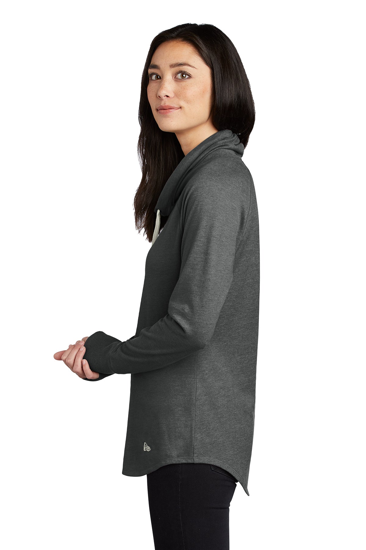 New Era Ladies Sueded Cotton Custom Cowls, Black Heather