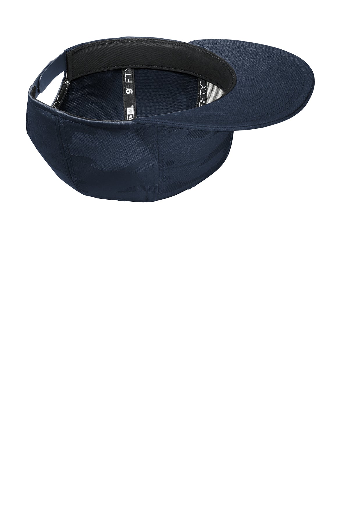 New Era Camo Flat Bill Snapback Custom Caps, Deep Navy/ Deep Navy Camo