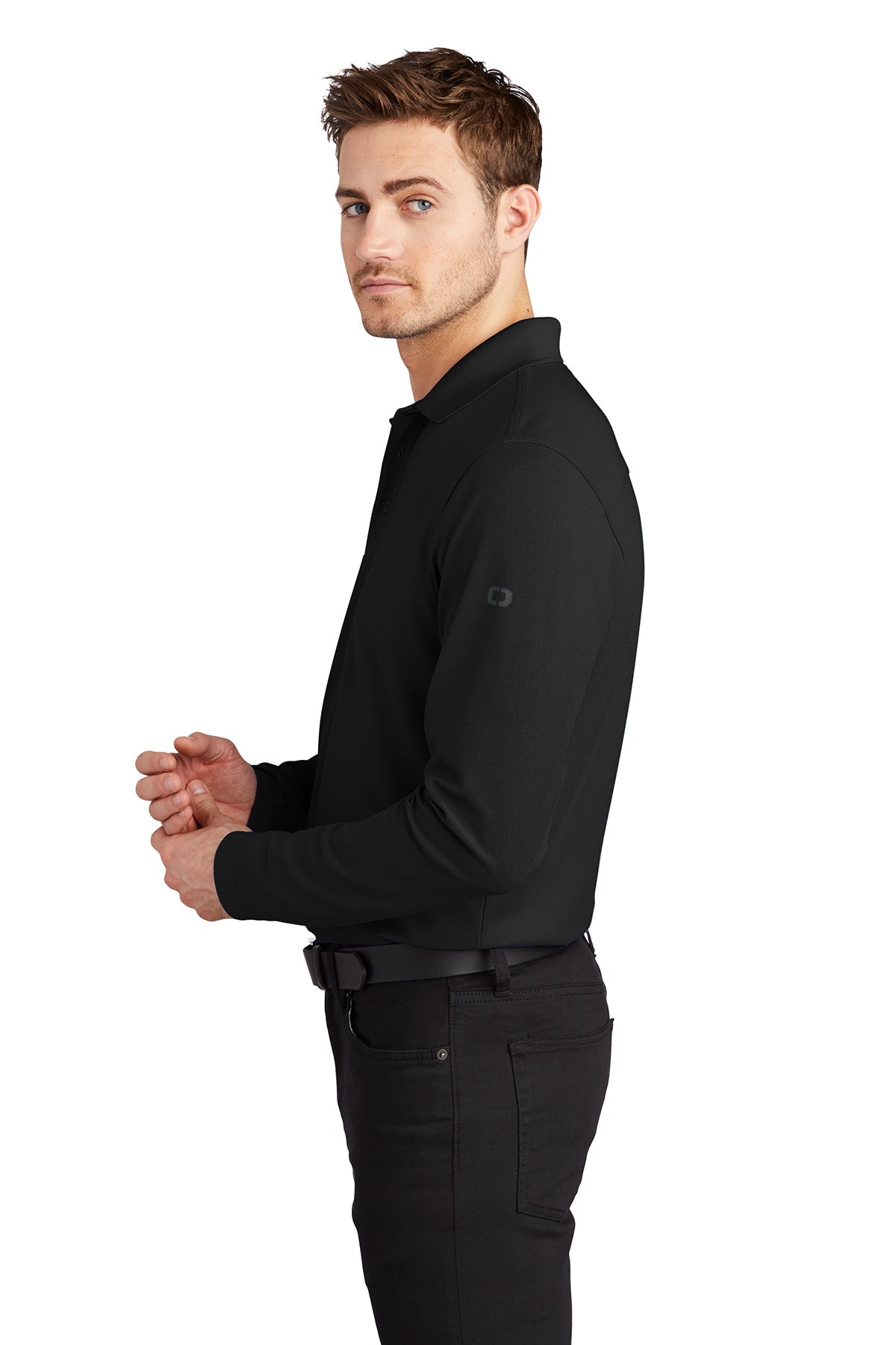 OGIO Caliber Customized Long Sleeve Polos, Blacktop