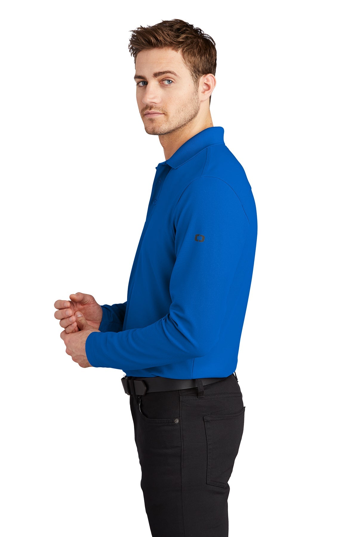 OGIO Caliber Customized Long Sleeve Polos, Electric Blue