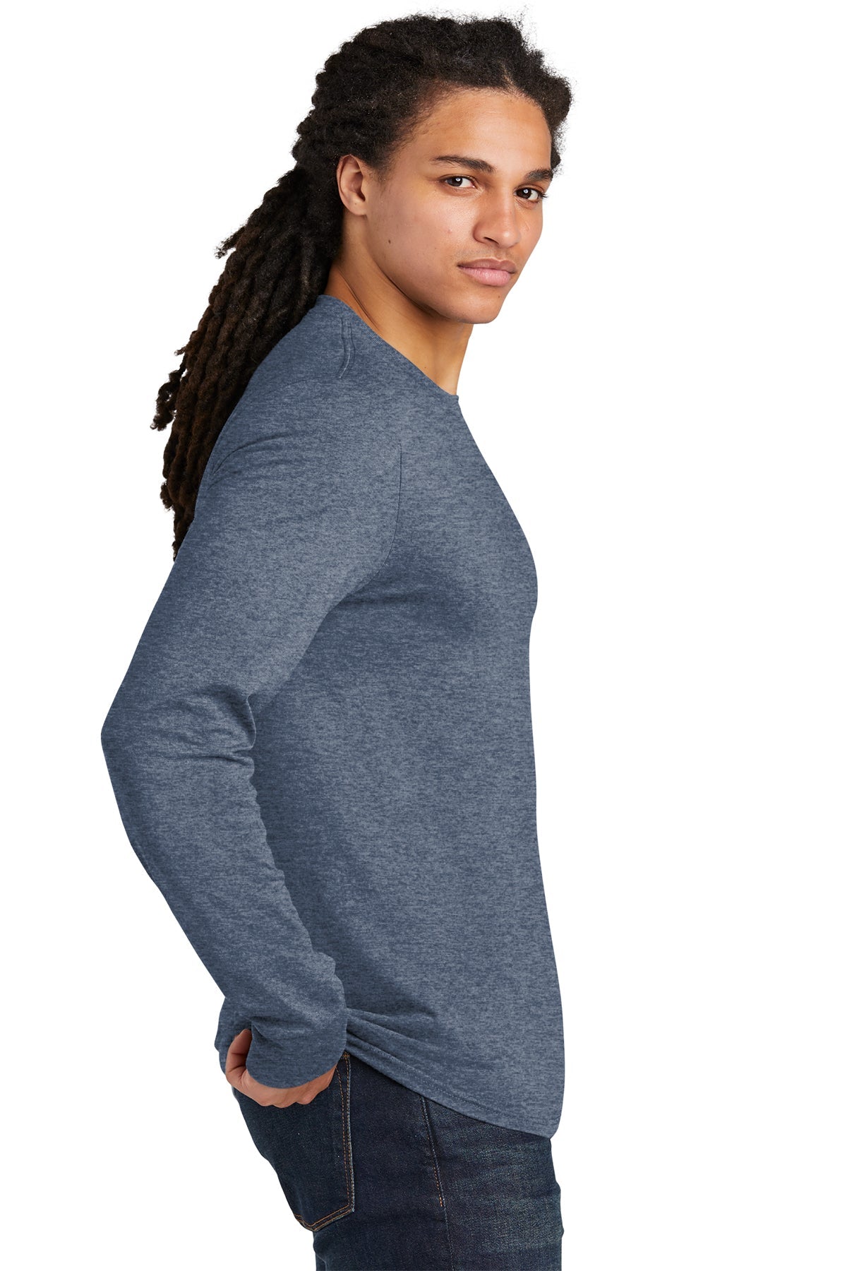 District Made Mens Perfect Tri Long Sleeve Crew Tee