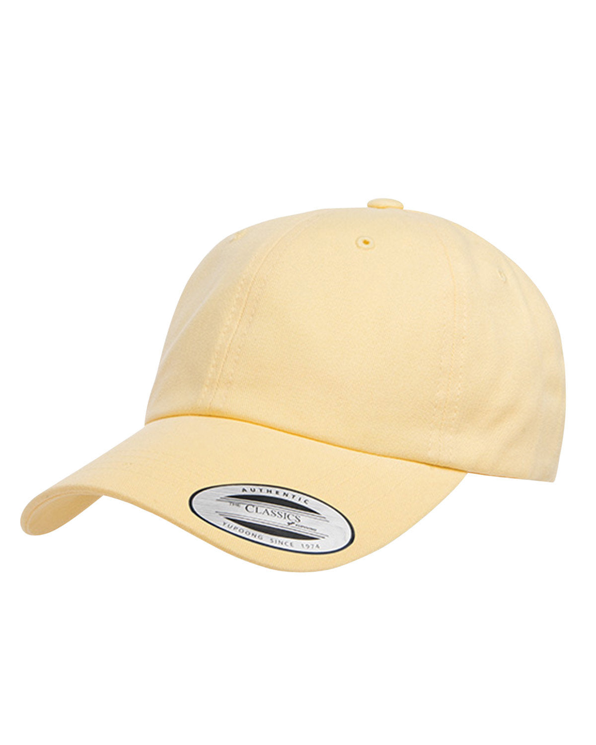 Yupoong Peached Cotton Twill Custom Dad Caps, Yellow [Gershman Mortgage]