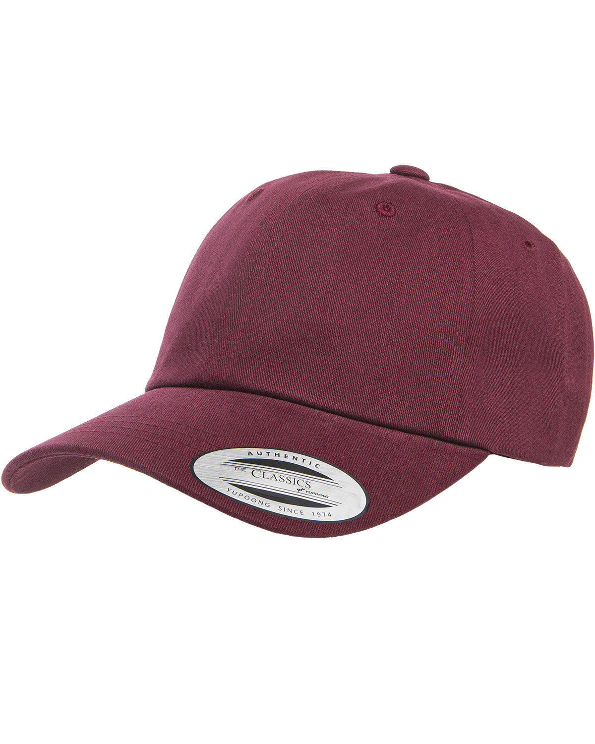 Yupoong Peached Cotton Twill Custom Dad Caps, Maroon [Gershman Mortgage]