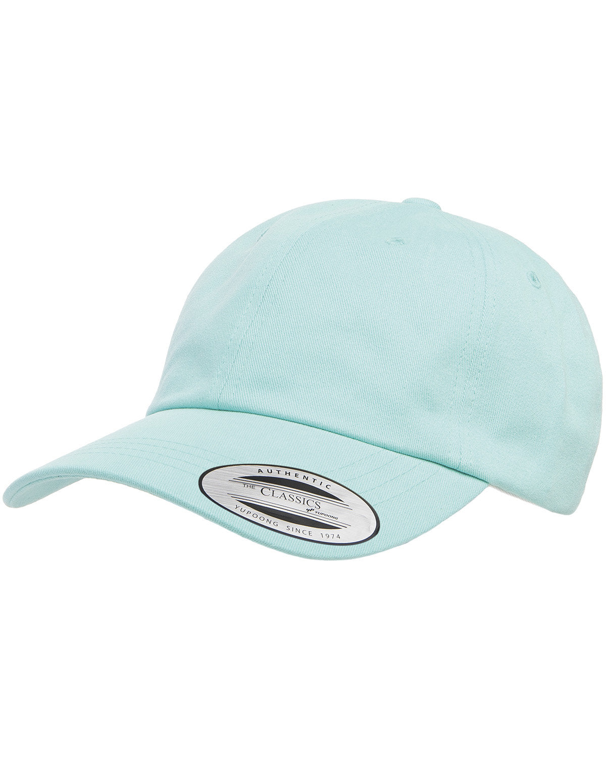 Yupoong Peached Cotton Twill Customized Dad Caps, Diamond Blue [Executive Construction]