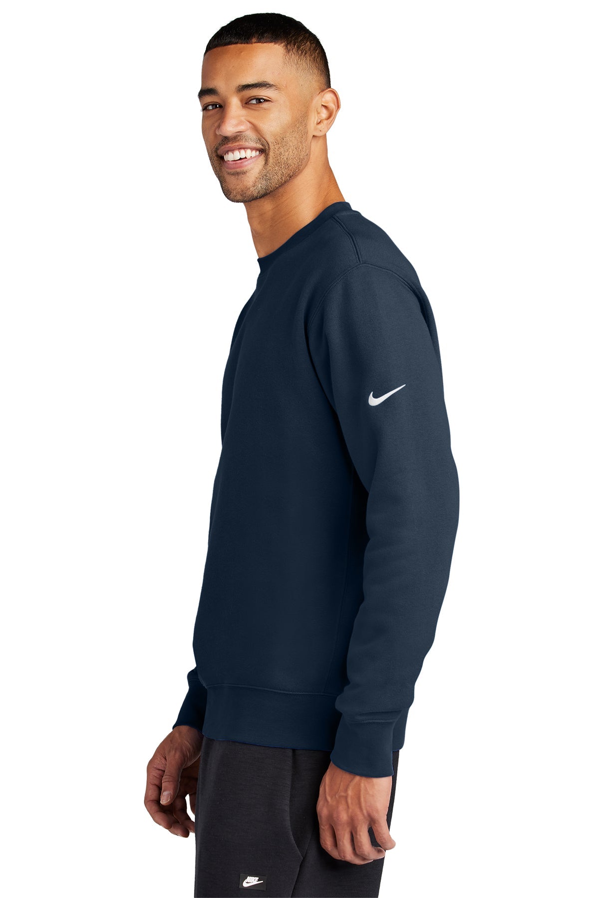 Nike Club Fleece Swoosh Custom Crews, Midnight Navy