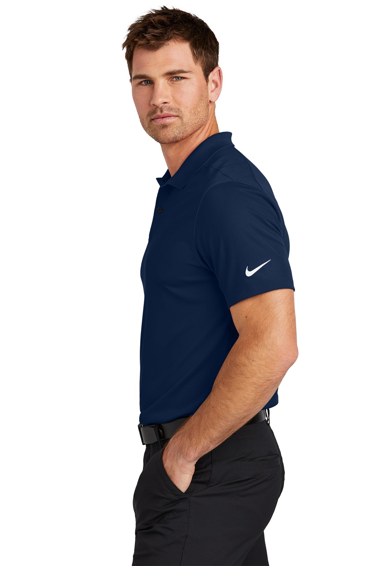 Nike Victory Solid Custom Polos, College Navy