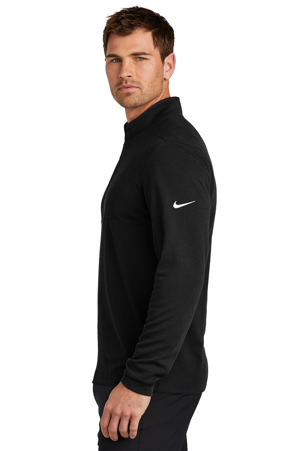 Nike Textured Customized Quarter Zips, Black