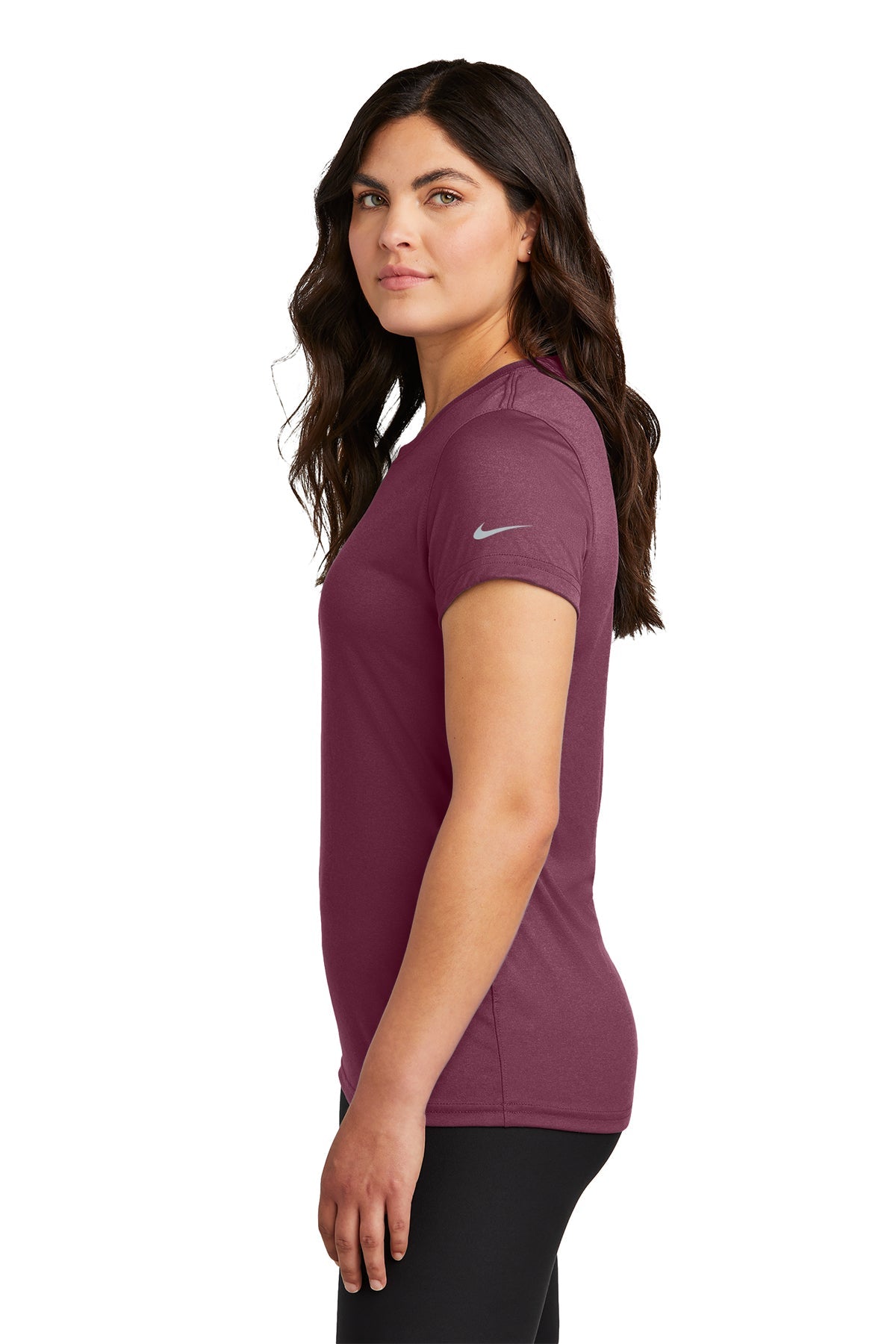 Nike Ladies Swoosh Sleeve rLegend Customized Tee's, Deep Maroon [NARENCO]