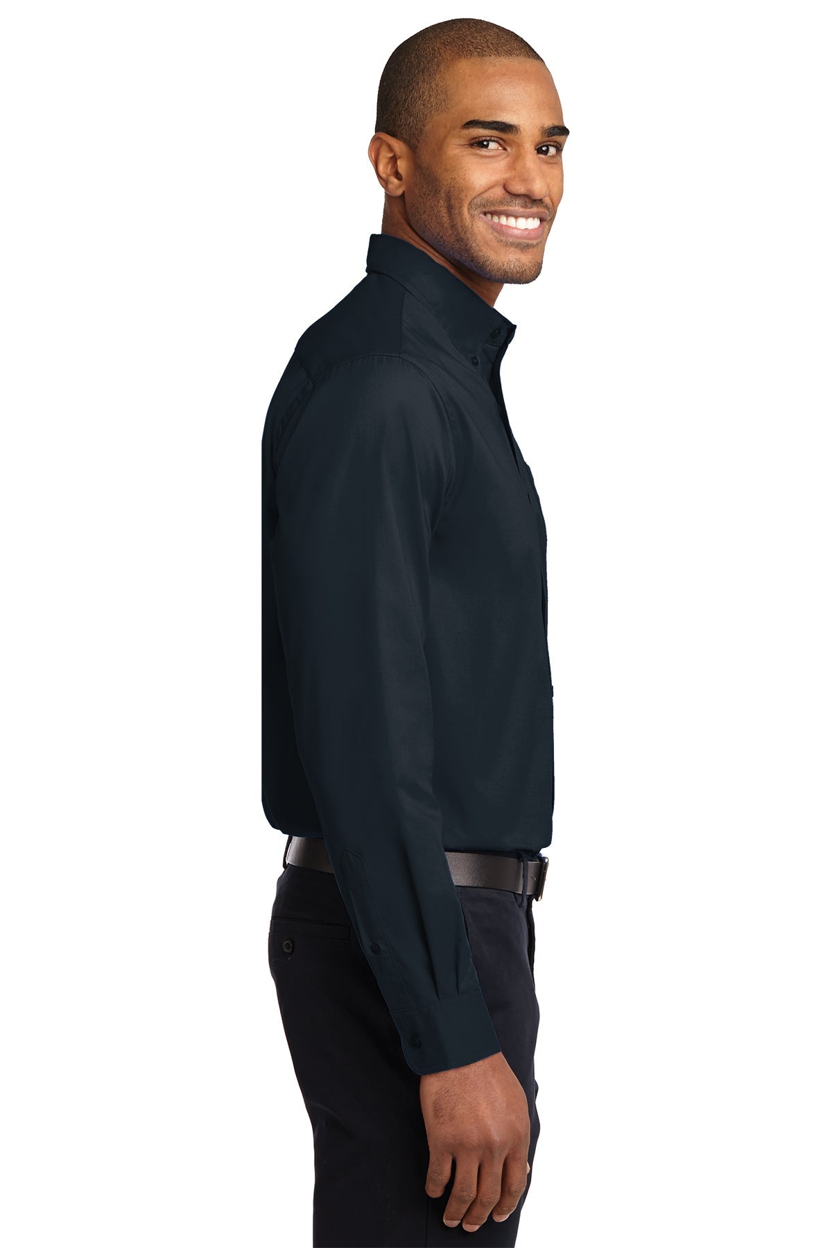 port authority_s608es _classic navy/ light stone_company_logo_button downs