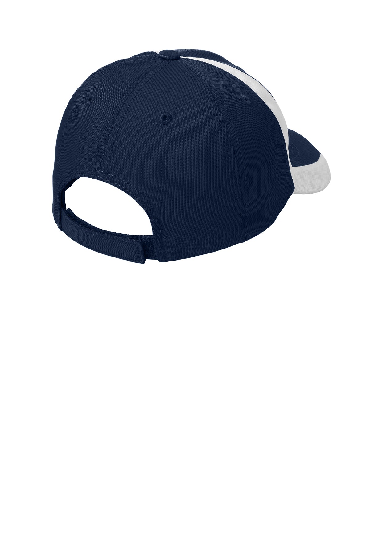 Sport-Tek Dry Zone Nylon Branded Colorblock Caps, True Navy/White