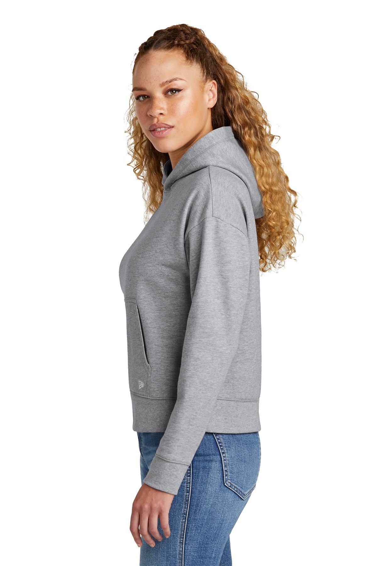 New Era Ladies Comeback Fleece Customized Hoodies, Athletic Heather [GOBHI]