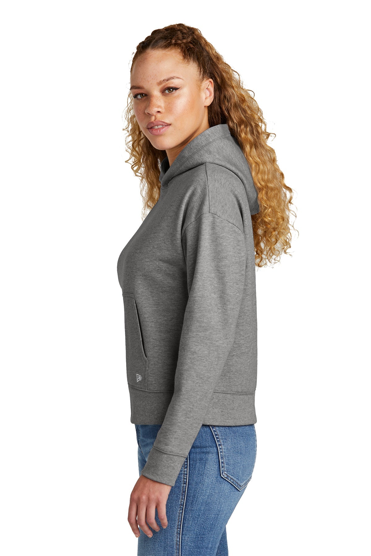 New Era Ladies Comeback Fleece Customized Hoodies, Dark Heather Grey [webite 3]